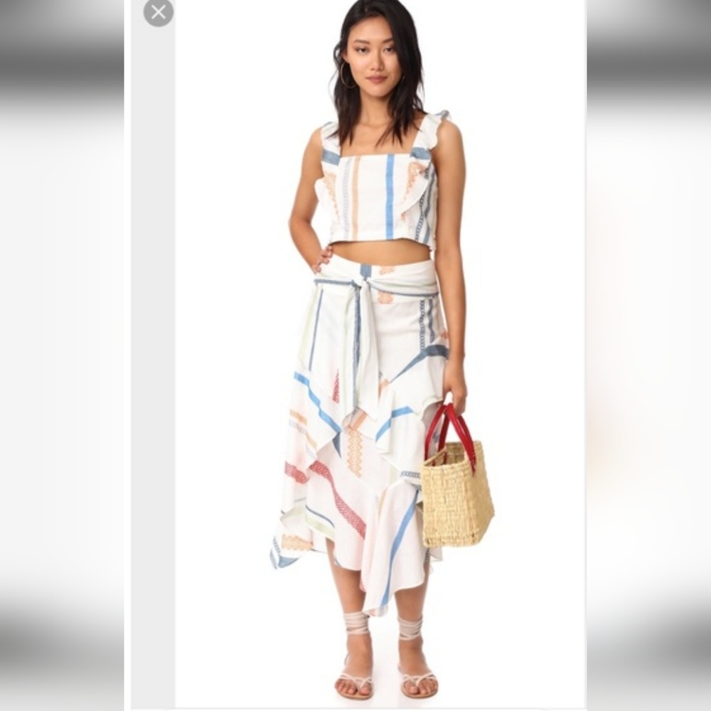 Red Carter Anthropologie Women's Multicolor Striped‎ Skirt